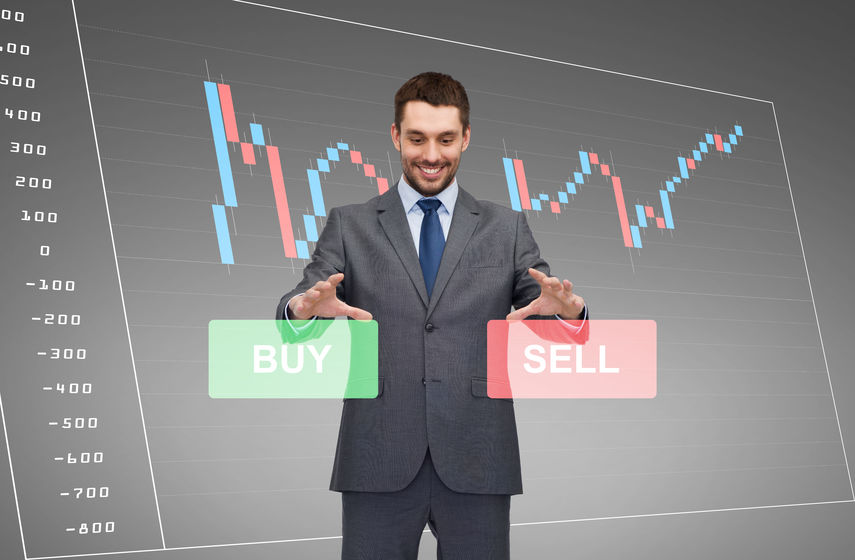 businessman or stock broker over forex chart