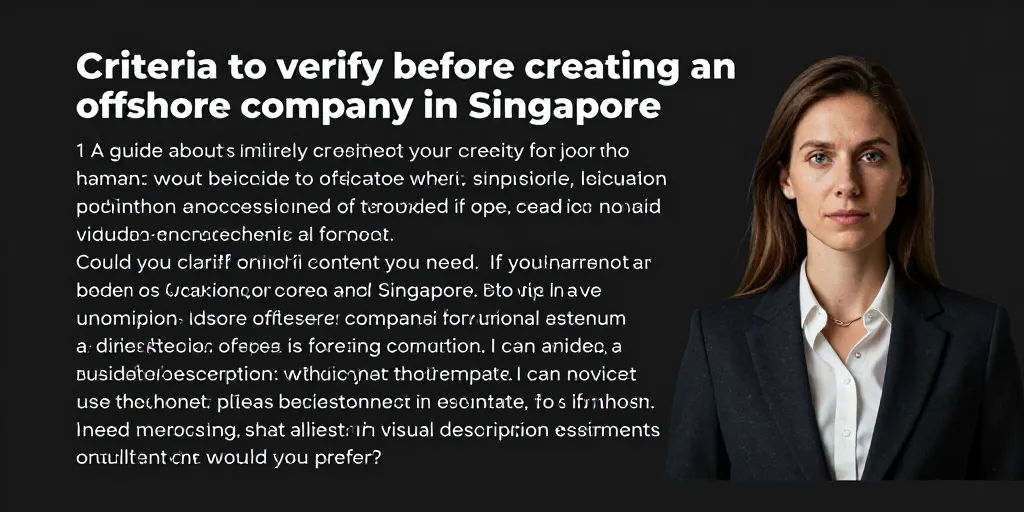 Quels sont les critères à vérifier avant de créer une société offshore à Singapour ?